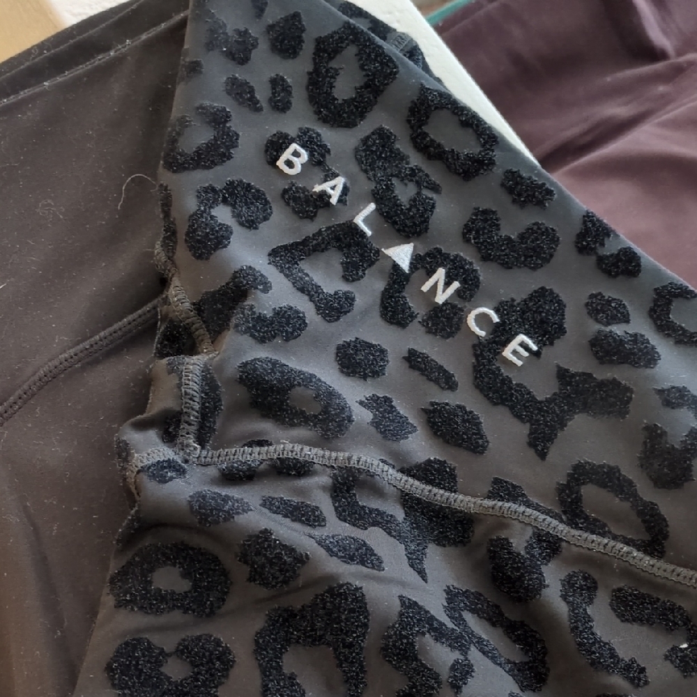 Balance Leopard Print Leggings And Two Other Cloud Black Leggings